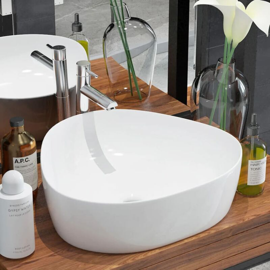 Basin Triangle Ceramic White 50.5x41x12 cm - White