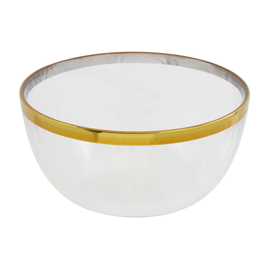 Berning 15Cm Glass Bowl With Gold Rim