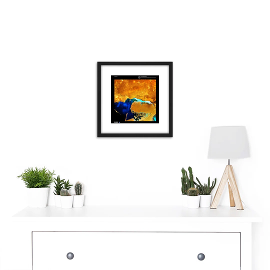 Science Map Satellite Dardzha Turkmenistan Caspian - Picture Frame Painting