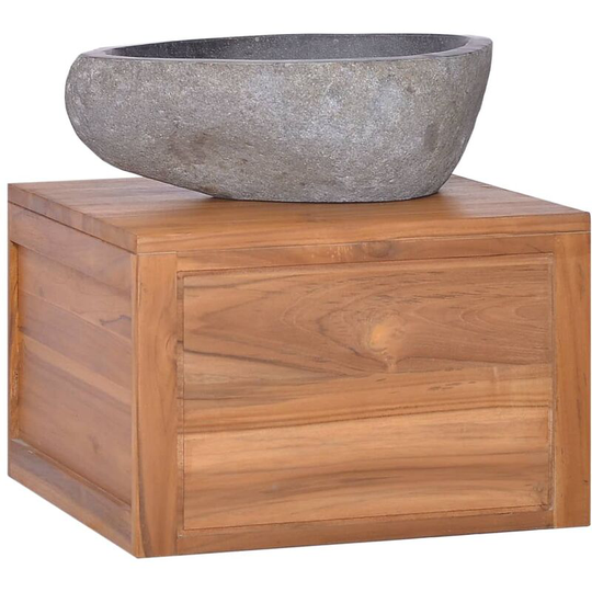 Wall-mounted Bathroom Cabinet 45x45x30 cm Solid Teak Wood - Brown