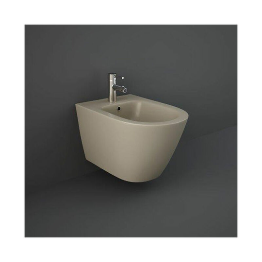 Rak Feeling Rimless Wall Hung Bidet 520mm Projection - Matt Cappuccino