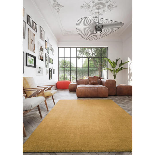 Reynaldo Machine Washable Shaggy Gold Rug