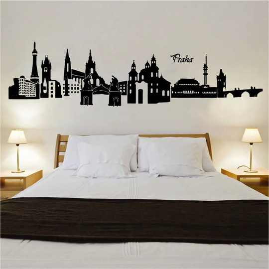 Prague Skyline Decal Wall Sticker