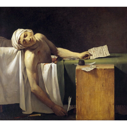'Jean-Paul Marat Murdered in His Bath' Painting