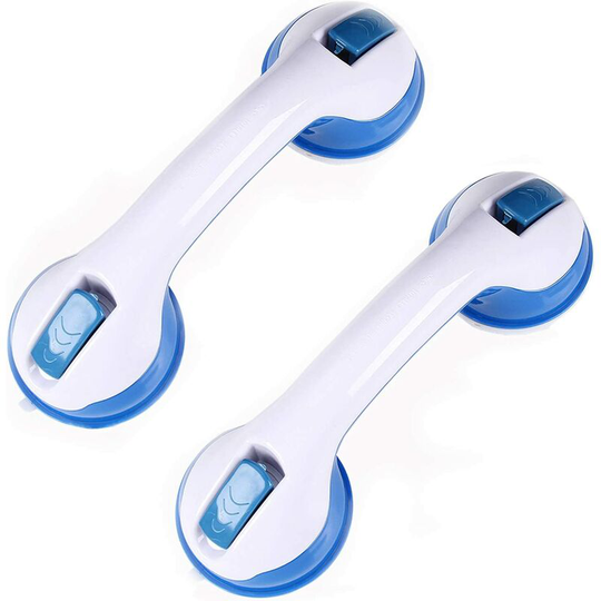2 PCS Shower Handle Suction Cup, Plastic Bathtub Handle (No Drilling Required), For Bathrooms, Children and Disabled People