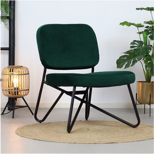 Velvet armchair Julia Green - Green