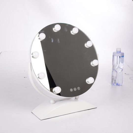White Round Hollywood Vanity Makeup Mirror Dimmable - Livingandhome