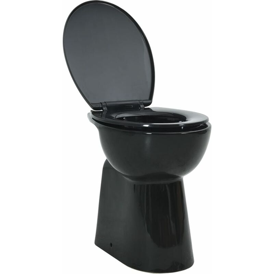 Vidaxl - High Rimless Toilet Soft Close 7 cm Higher Ceramic Black Black