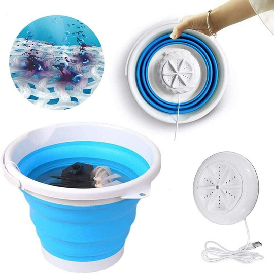 Portable Mini Washing Machine Ultrasoni c Turbines Washer Foldable Turbo Wash, Lightweight Travel Wash, usb Powered, Convenient for Travel, Home,