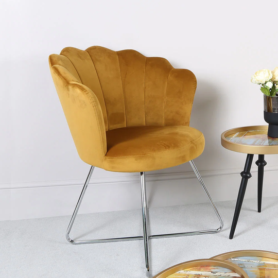 Velvet Office Chair, 67.5cm Dining Chairs for Living Room Armchairs Lounge Furniture