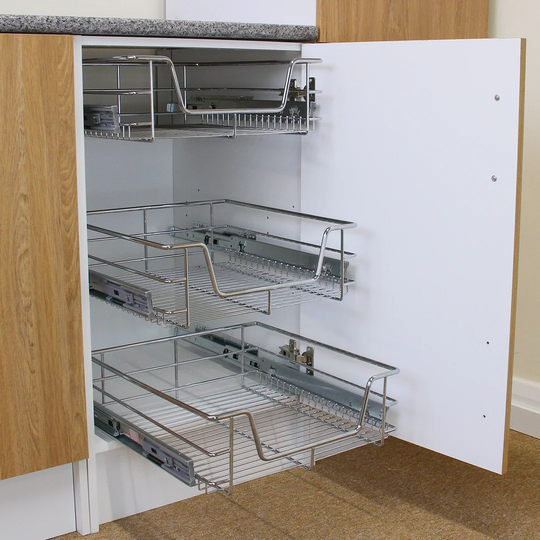 2 X Belfry Kitchen Kitchen Pull Out Storage Baskets - 400Mm Wide Cabinet