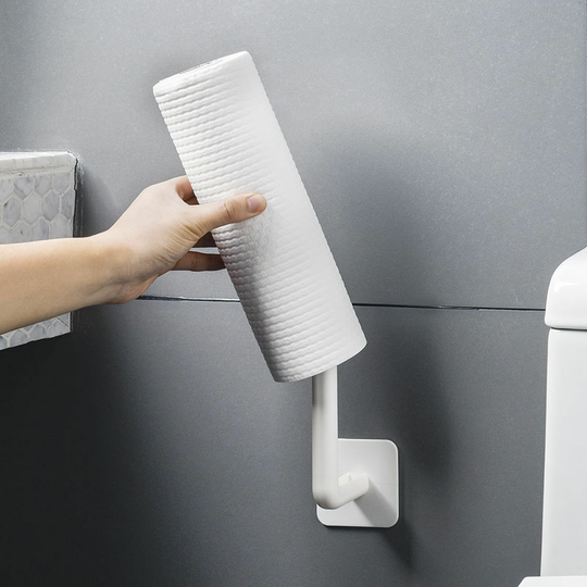 Paper Roll Holder Bathroom Towel Paper Tissue Wall Mounted Hanger Organizer Rack Self-adhesive