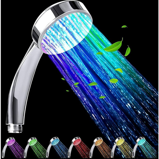 LED Shower Head, 7 Colors Automatic Changing High Pressure Shower Head, Universal Bathroom Shower Head for Home, Hotel