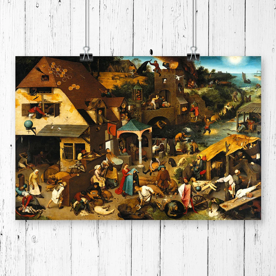 'Neverlandish Proverbs' by Pieter Bruegel the Elder Graphic Art