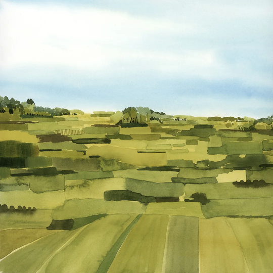 Green Gold Valley I by Grace Popp - Wrapped Canvas Painting
