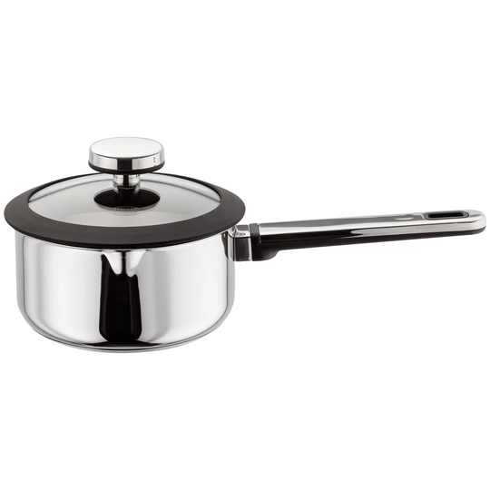 Stellar Stay Cool Stainless Steel Saucepan with Draining Glass Lid