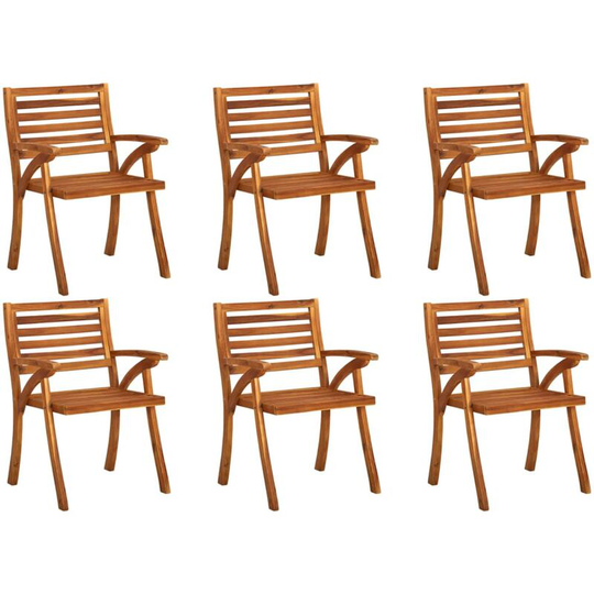 Garden Chairs 6 pcs Solid Acacia Wood Vidaxl Brown