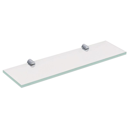 Gemini Polished Chrome and Glass Wall Mounted Vanity Shelf - Chrome