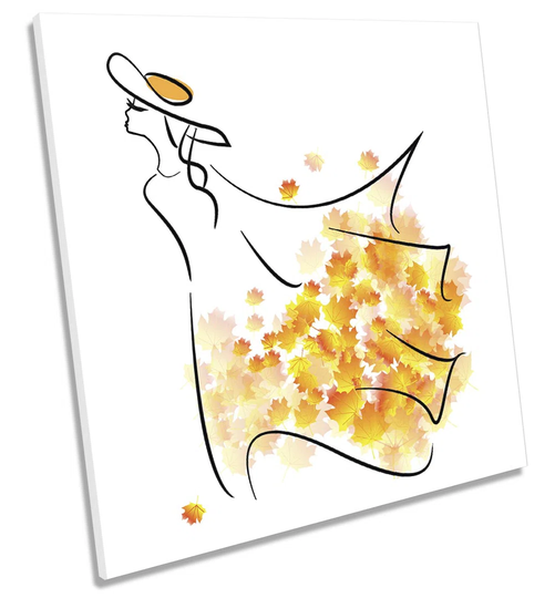 Autumn Fashion Dress - Wrapped Canvas Graphic Art