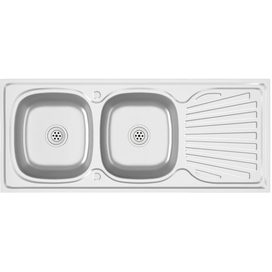 Vidaxl - Kitchen Sink with Double Sinks Silver 1200x500x155 mm Stainless Steel Silver