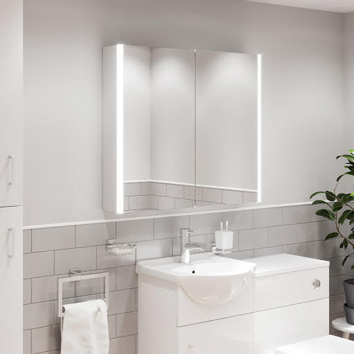 Artis Espello LED Aluminium Mirror Cabinet with Demister Pad & Shaver Socket 700x800mm - Mains Power