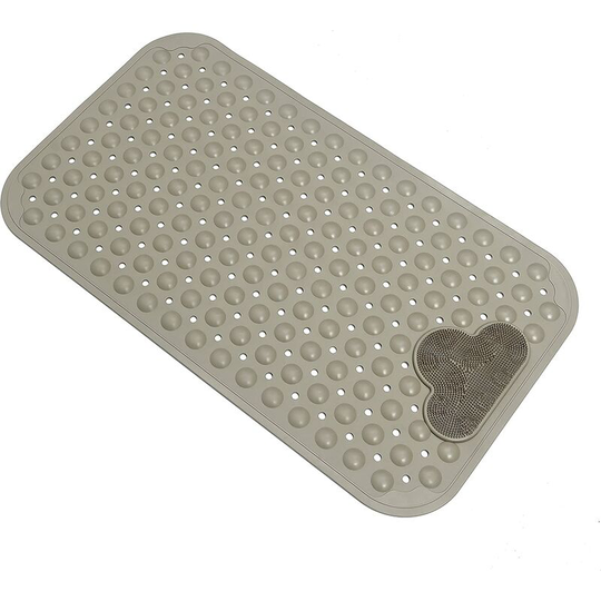 Non Slip Bathtub Mats with Suction Cups Bath Mat for Bathroom, Machine Washable, 28 x 16 (Khaki)