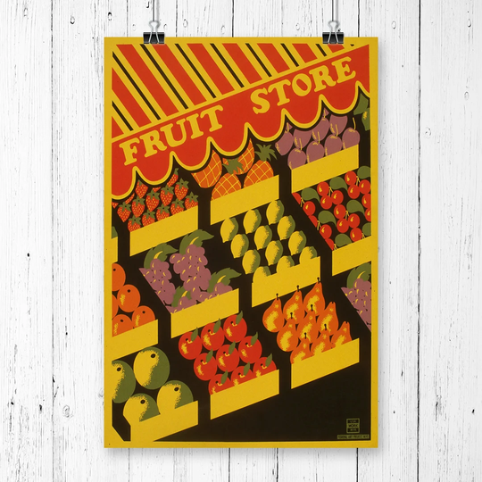 'Vintage WPA Fruit Store' Vintage Advertisement