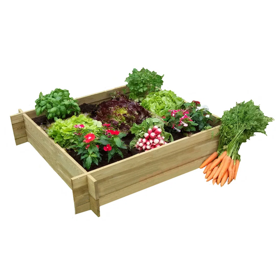 Airon Square Wooden Raised Bed Flower Vegetables Plants Garden Outdoor.
