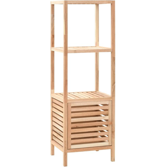 Bathroom Storage Cabinet Solid Walnut Wood 39.5x35.5x123 cm - Beige