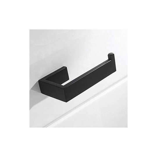 Perforated Toilet Paper Holder, 304 Stainless Steel Toilet Paper Holder, Black Wall Mount, Toilet Paper Holder for Bathroom and Kitchen (Black,