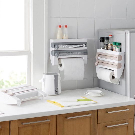 Wall Mounted Roll Dispenser Cling Film Tin Foil Holder - Livingandhome