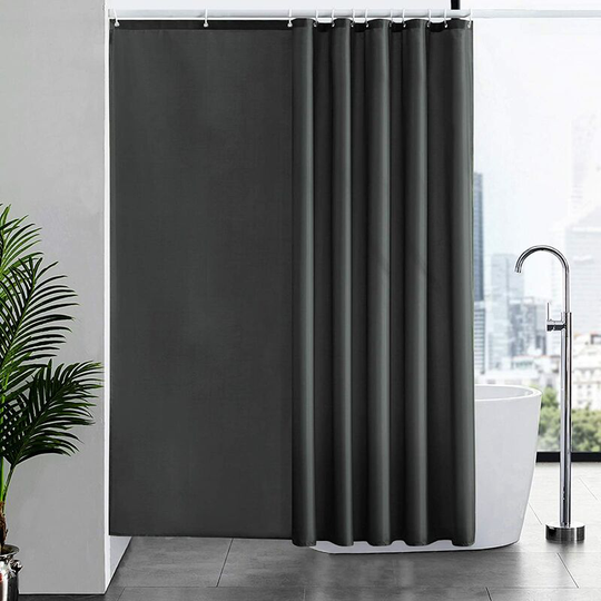 1Piece Mildew Proof Shower Curtain Waterproof Polyester Fabric Washable Textile Shower Curtains for Bathtub or Bathroom Dark Gray Shower