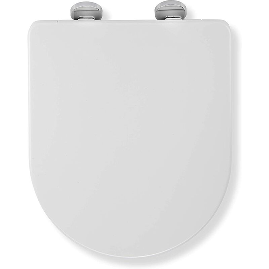 Flexi-Fix D-Shape Eyre Soft Close Quick Release Top & Bottom Fix Toilet Seat, White - Croydex