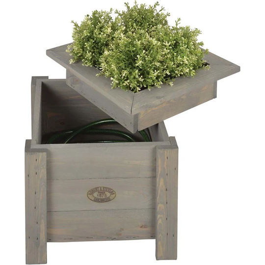 Planter With Integrated Hose Rack