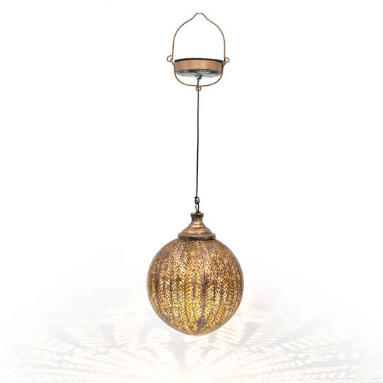 Kerrick Bronze 1 -Bulb 60Cm H Solar Powered Integrated LED Outdoor Hanging Lantern with Dusk to Dawn
