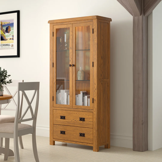 Rayleigh Solid Oak Display Cabinet