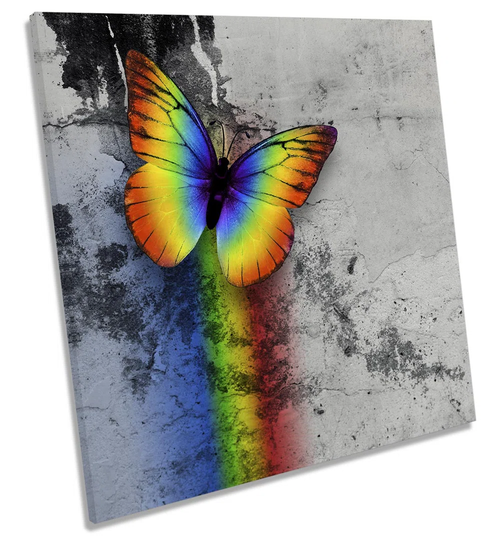 Rainbow Butterfly - Wrapped Canvas Graphic Art
