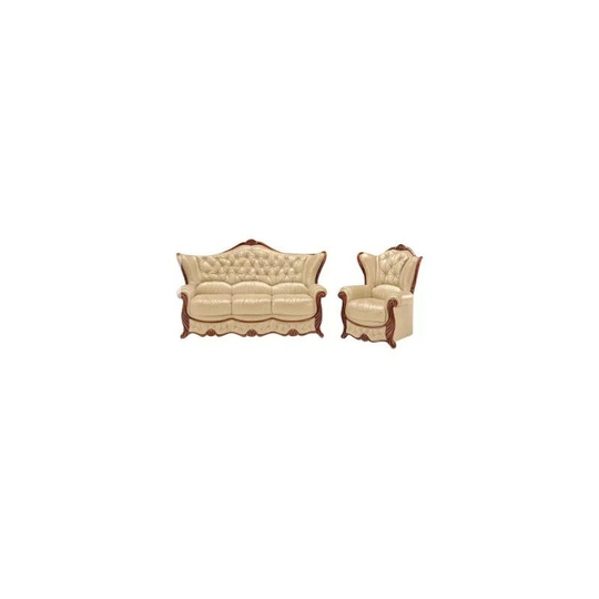Idaho Sofa Set 3 Seater + Armchair Genuine Italian Leather Sofa Settee Offer