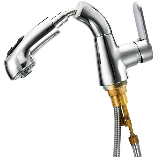 European-style Pull Out Single Connection Bathroom Tap Stud Installation Rotatable Sink Water Faucet