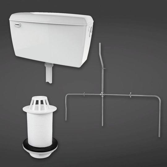 Rak Ceramics - rak 13.5 Litre Concealed Automatic Cistern Pack for 3 Urinals including Sparge Pipe Set with Back Spreader and Waste - CONURIPAK3