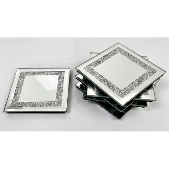 Mirror Glitter Border Coasters