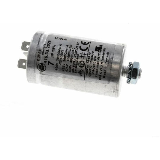 Capacitor 7uf Rhos ( Td) for Hotpoint/Indesit Tumble Dryers and Spin Dryers