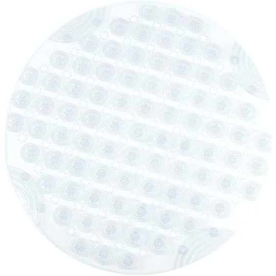 Perlerare - Round Massage Bath Mat Non-Slip Shower Mat Bathroom Mat with Drainage Holes and Suction Cup, 55x55cm, Transparent