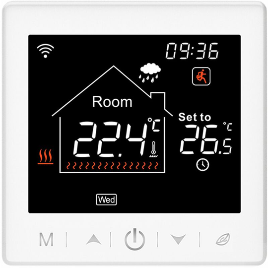 Asupermall - wifi Smart Boiler 3A Thermostat with Application & Voice Control 3.5 Inch lcd Display Intelligent Programmable Thermostat Child Lock