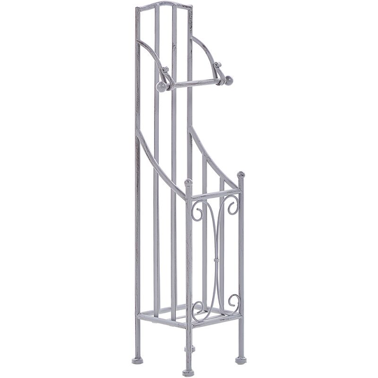 Vintage Metal Toilet Paper Stand Holder 68 cm Bathroom Accessories Grey Brisa - Grey