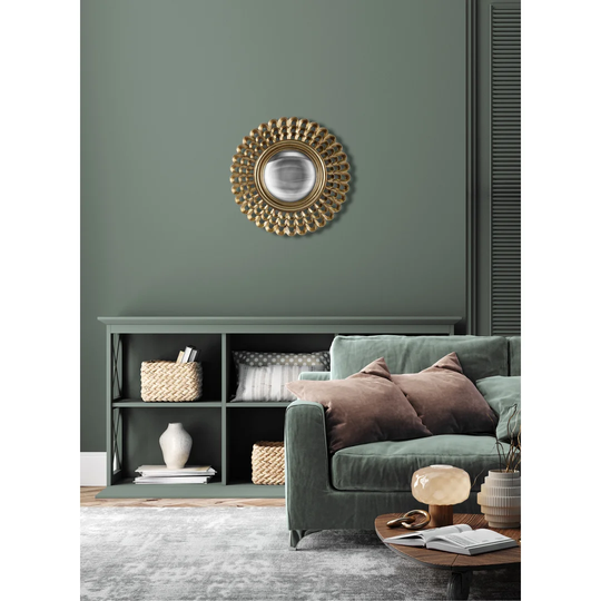 Prado Round Resin Framed Wall Mounted Accent Mirror in Gold