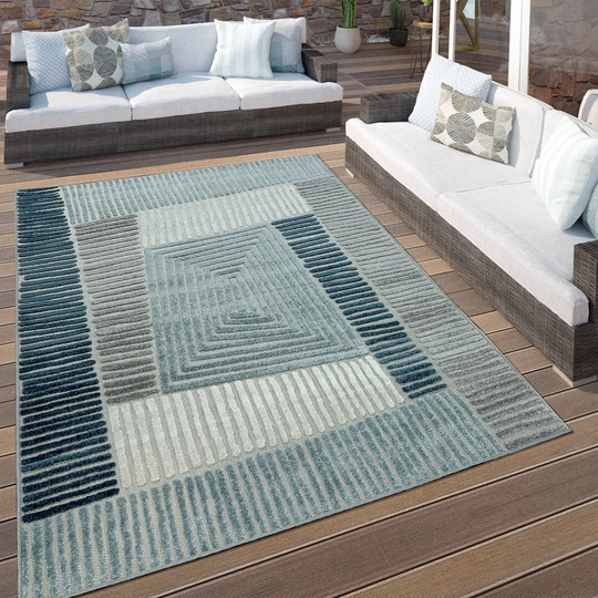 Junia Machine Woven Blue/Grey/Beige Rug