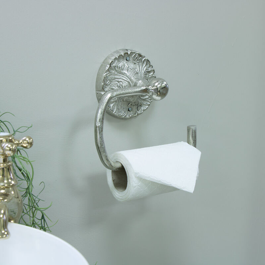 Luxe Silver Toilet Roll Holder - Silver