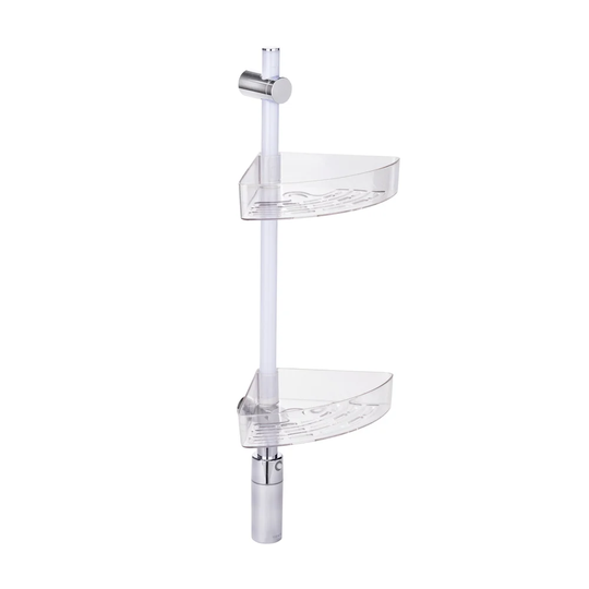 WENKO LED Shower Rail, 74 Cm, LED Shower Rail With Motion Detector And 2 Shelves