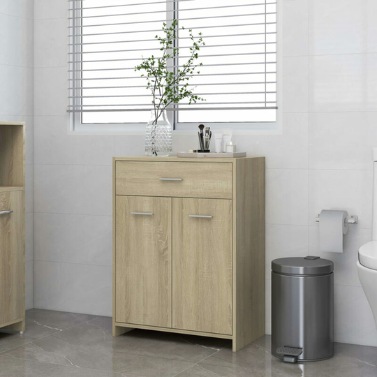 Bathroom Cabinet Sonoma Oak 60x33x80 cm Chipboard